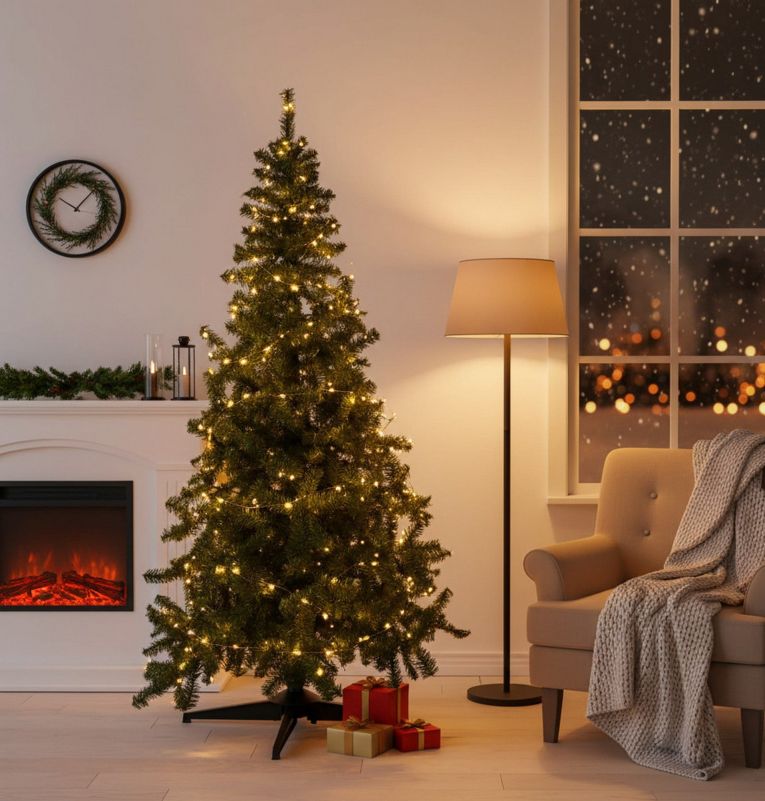 Albero di Natale 180 cm Albigna, Pino artificiale, Albero effetto reale, Alberello natalizio, Made in Italy, 130x130 h180 cm, Verde