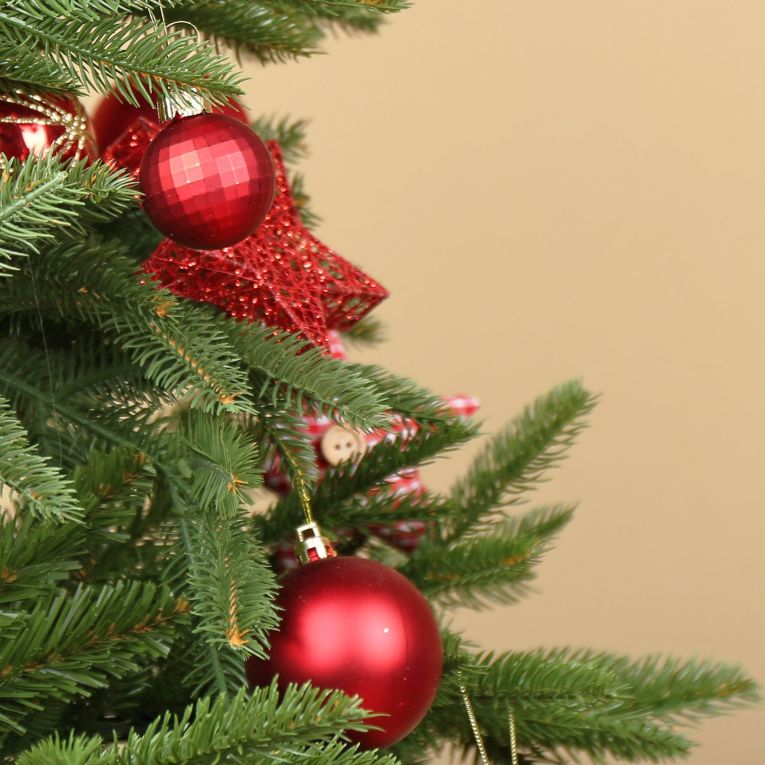 Albero di Natale 180 cm Verde 1210 Rami Apertura Rami Singoli 180h cm, Ignifugo Ritardante di Fiamma - Jingle Bell