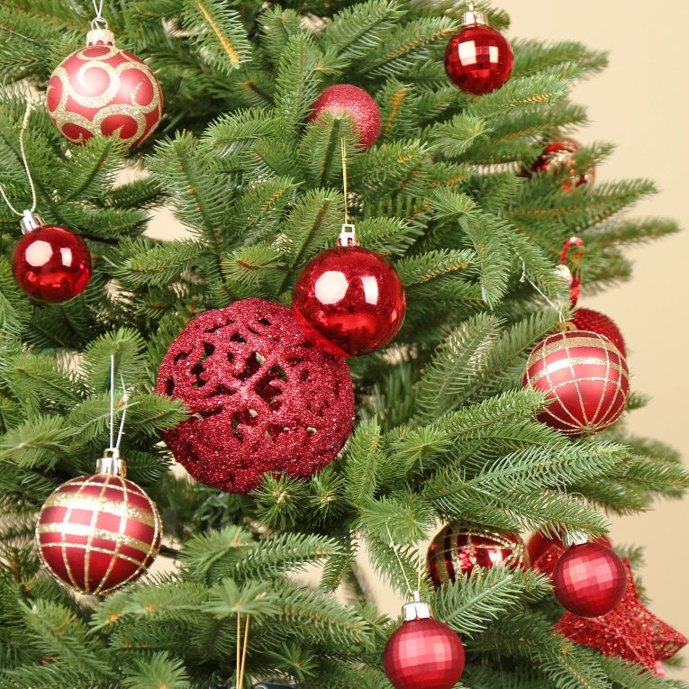 Albero di Natale 180 cm Verde 1210 Rami Apertura Rami Singoli 180h cm, Ignifugo Ritardante di Fiamma - Jingle Bell