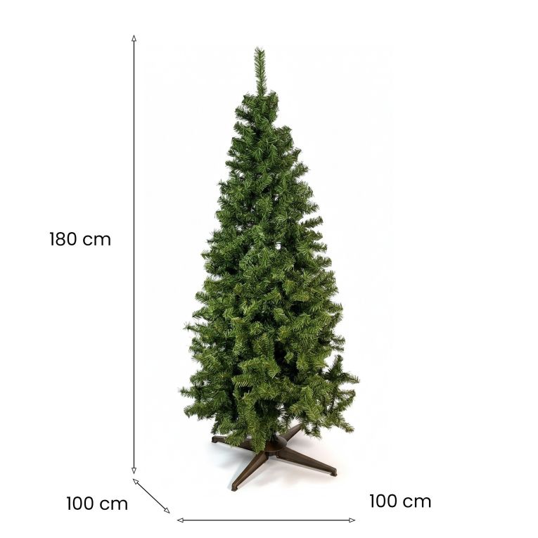 Albero di Natale 180 cm Verde 574 Rami Apertura Rami Singoli 180h cm, - Caresana