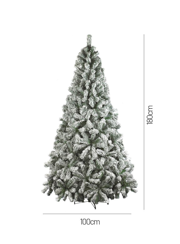 Albero di Natale 180 cm Verde 664 Rami Apertura Rami Singoli 180h cm, Effetto Innevato - Hollybell