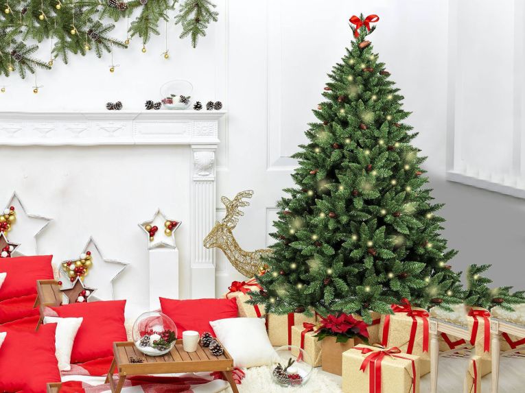 Albero di Natale 180 cm Verde 756 Rami Apertura Rami Singoli 180h cm, Ignifugo Ritardante di Fiamma - Lapland