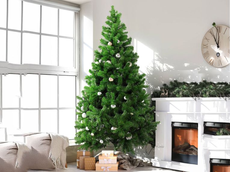 Albero di Natale 210 cm Verde 1078 Rami Apertura Rami Singoli 210h cm, Ignifugo Ritardante di Fiamma - Evergreen