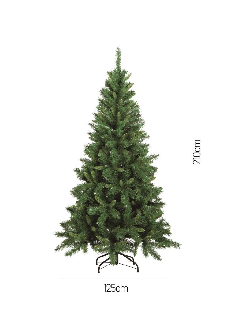 Albero di Natale 240 cm Verde 1051 Rami Apertura a Ombrello 240h cm, Ignifugo Ritardante di Fiamma - Sugarplum