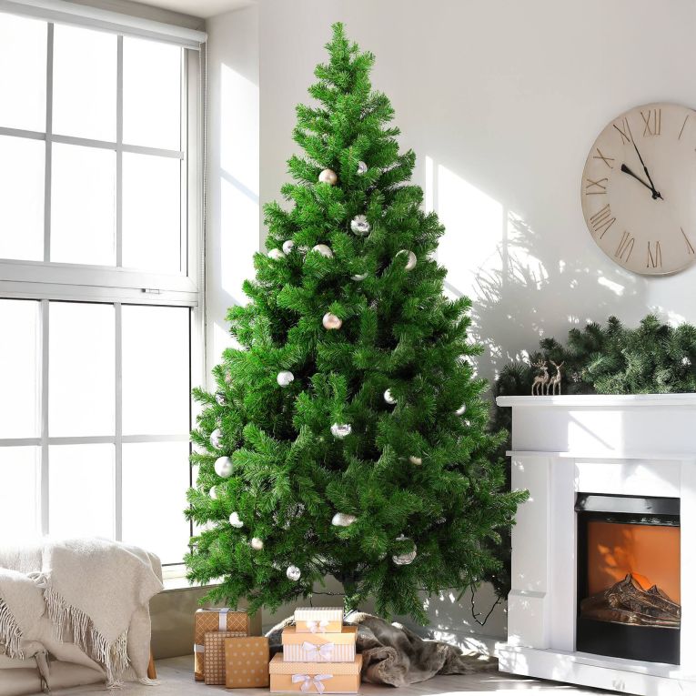 Albero di Natale 240 cm Verde 1516 Rami Apertura Rami Singoli 240h cm, Ignifugo Ritardante di Fiamma - Evergreen
