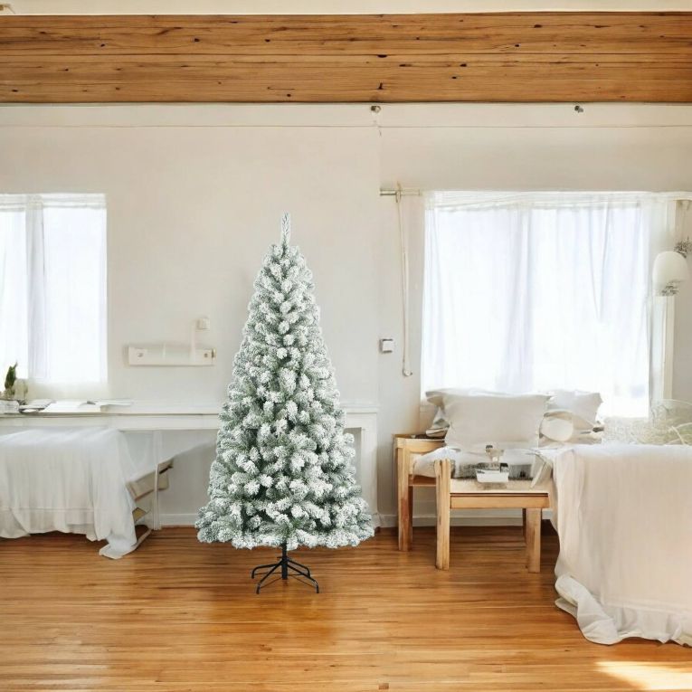 Albero di Natale floccato in PVC, h150 cm