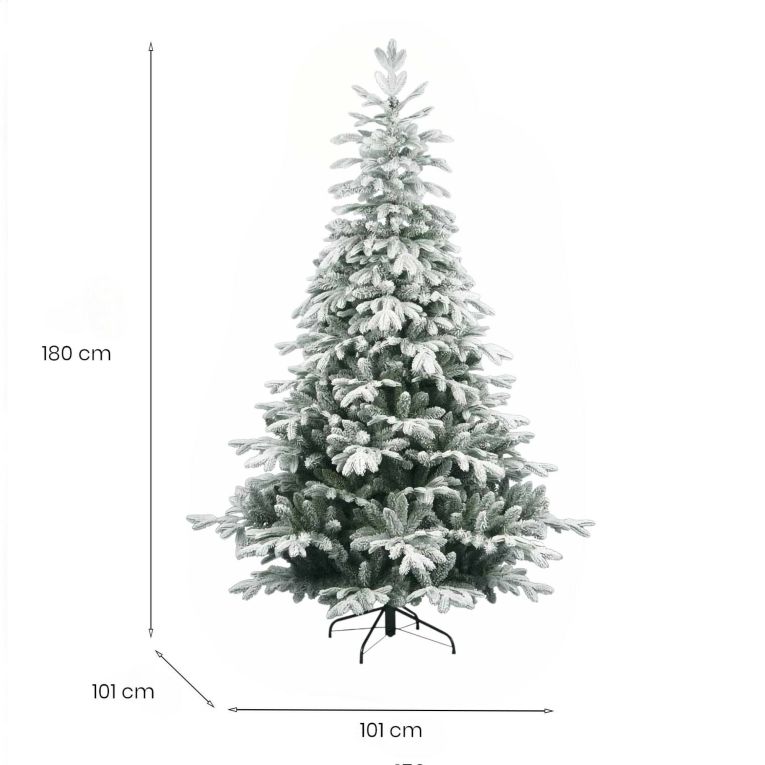 Albero di Natale floccato in PVC, h180 cm