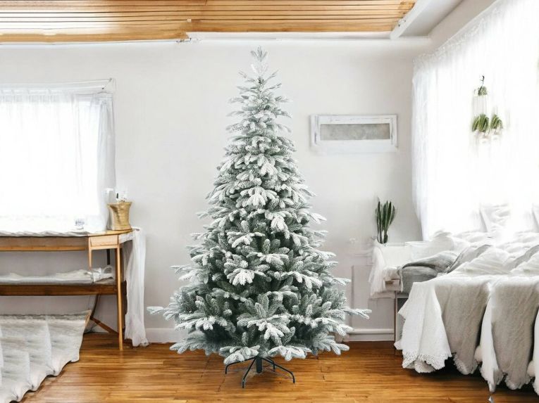 Albero di Natale floccato in PVC, h180 cm