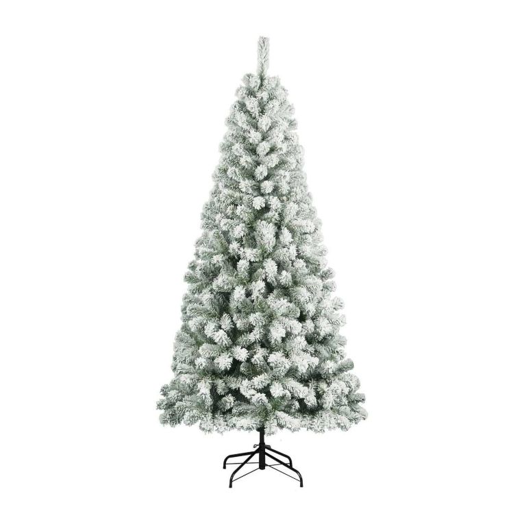 Albero di Natale floccato in PVC, h210 cm