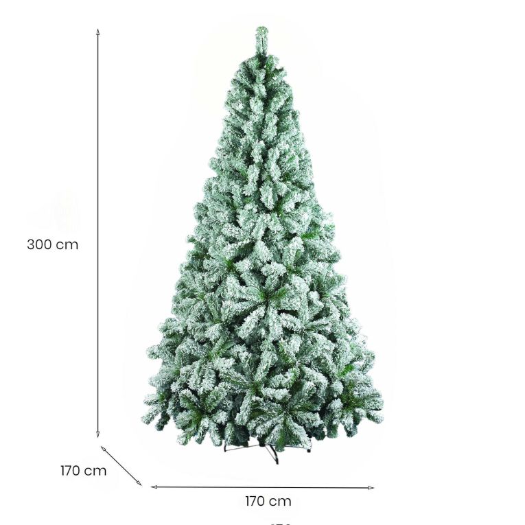 Albero di Natale floccato in PVC, h300 cm