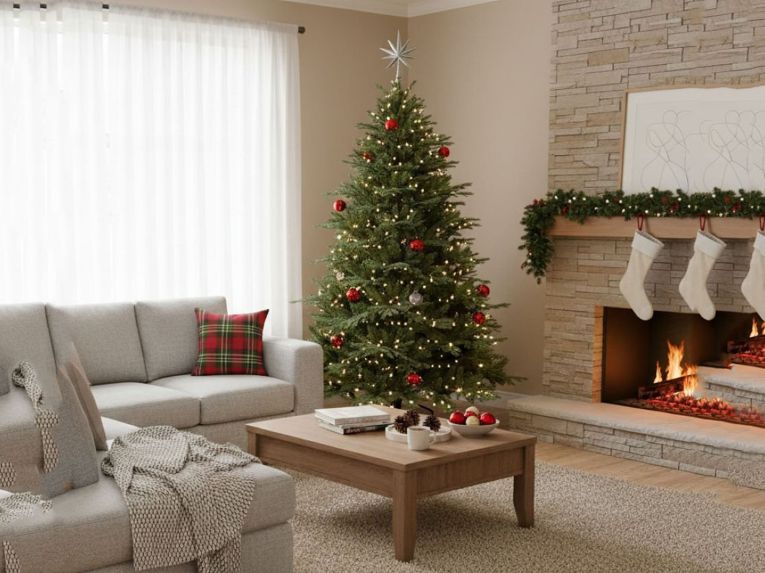 Albero di Natale in PVC verde, h150 cm - Rocktree