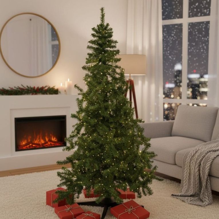 Albero di Natale Jingles in PVC Verde, h200 cm