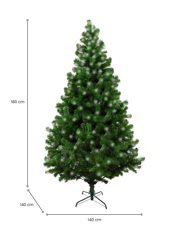 Albero di Natale Rudolph in PVC verde, h180 cm