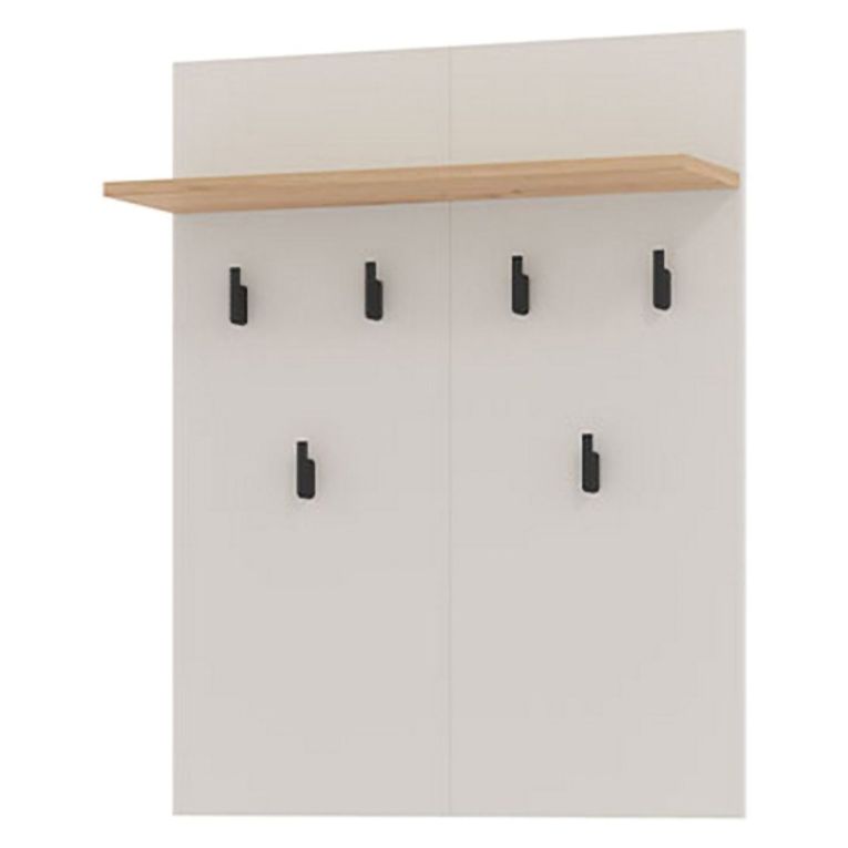 Appendiabiti Beige Marrone Rovere set Fissaggio a Muro Incluso 6 Ganci 83h cm, Installazione a Muro - Igliano