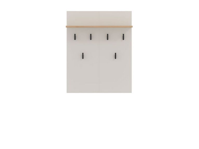Appendiabiti Beige Marrone Rovere set Fissaggio a Muro Incluso 6 Ganci 83h cm, Installazione a Muro - Igliano