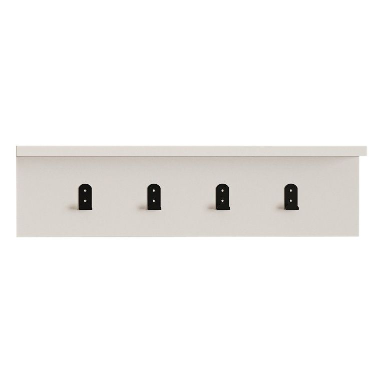 Appendiabiti Bianco 4 Ganci Installazione a Muro 15h cm, - Trecasali
