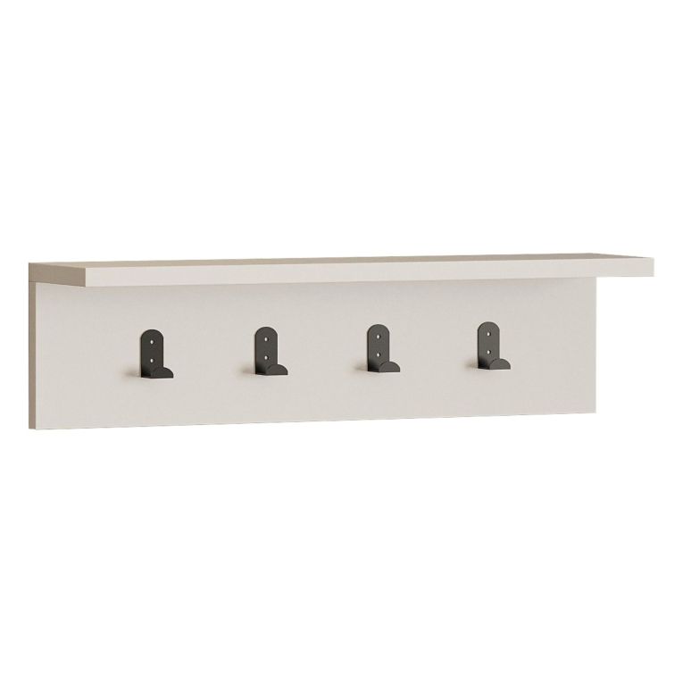Appendiabiti Bianco 4 Ganci Installazione a Muro 15h cm, - Trecasali