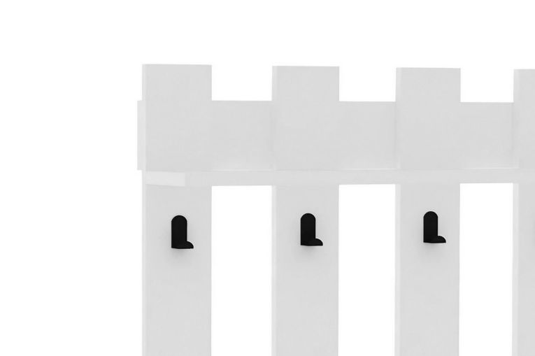 Appendiabiti Bianco 4 Ganci Installazione a Muro 70h cm, - Serpico
