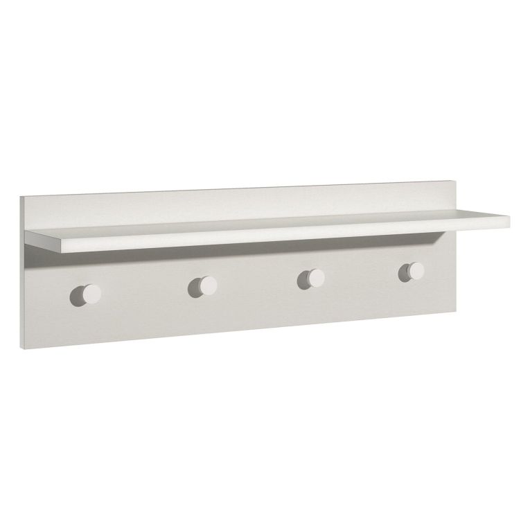 Appendiabiti Bianco 4 Ganci Installazione a Muro, - Mozzo