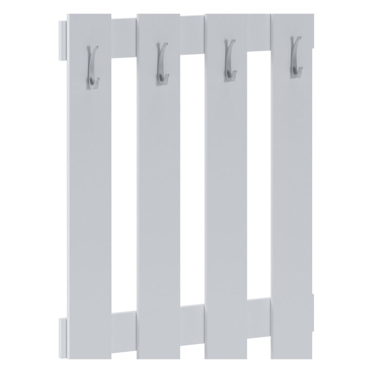 Appendiabiti Bianco 4 Ganci Installazione Sospesa 115h cm, Materiale Struttura in Metallo - Plaus