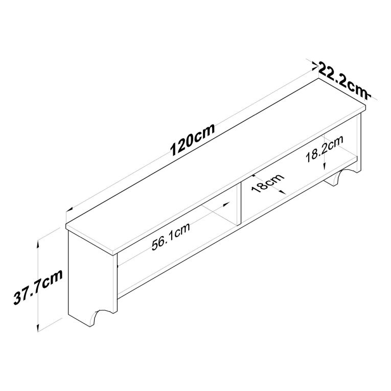 Appendiabiti Bianco Marrone Rovere 5 Ganci Installazione a Muro 37h cm, Colore Struttura Marrone - Magherno