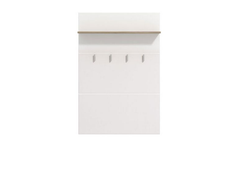 Appendiabiti Bianco Marrone Rovere set Fissaggio a Muro Incluso 4 Ganci 114h cm, Installazione a Muro - Montese