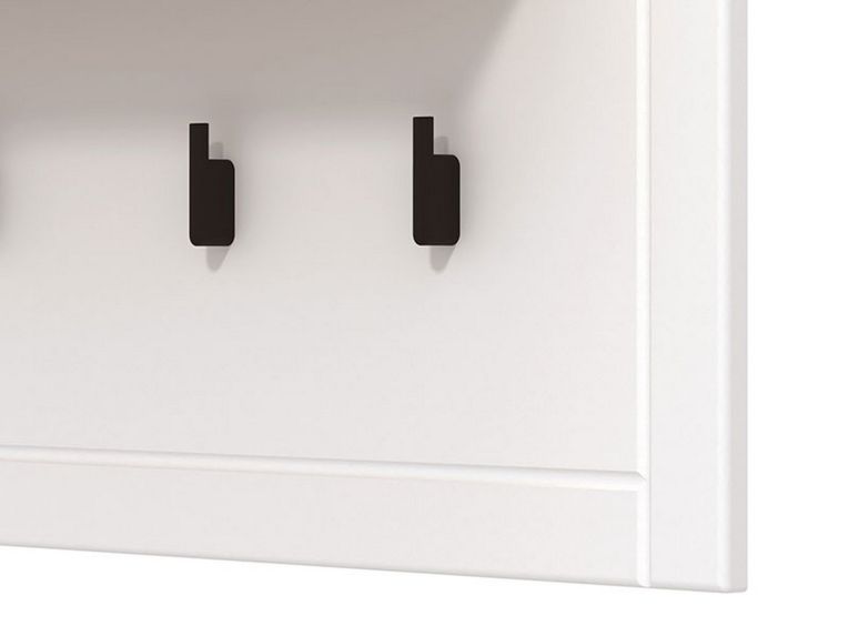 Appendiabiti Bianco Nero Rovere set Fissaggio a Muro Incluso 4 Ganci 57h cm, Installazione a Muro - Mediglia