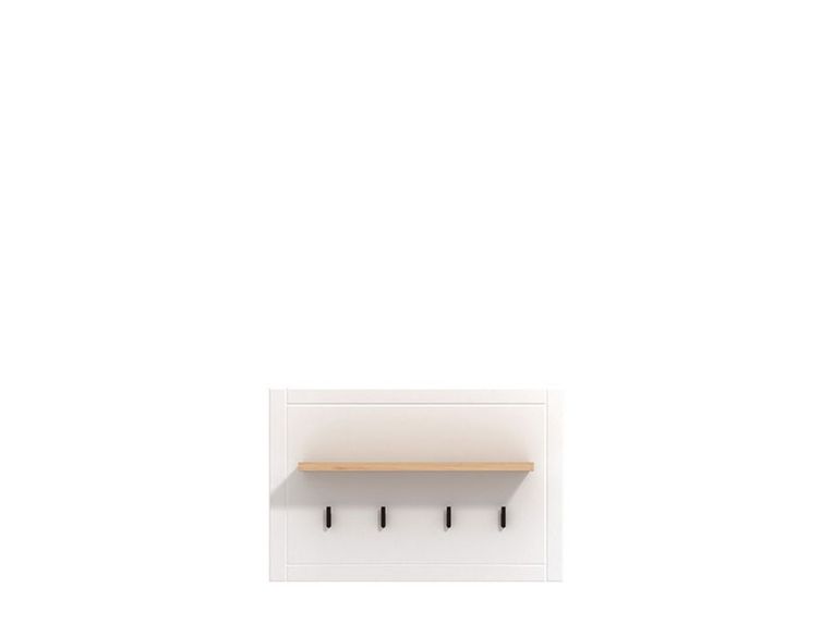 Appendiabiti Bianco Nero Rovere set Fissaggio a Muro Incluso 4 Ganci 57h cm, Installazione a Muro - Mediglia