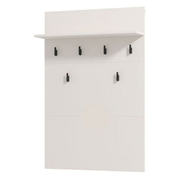Appendiabiti Bianco Nero set Fissaggio a Muro Incluso 6 Ganci 115h cm, Installazione a Muro - Navelli