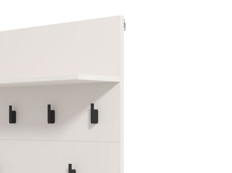 Appendiabiti Bianco Nero set Fissaggio a Muro Incluso 6 Ganci 115h cm, Installazione a Muro - Navelli
