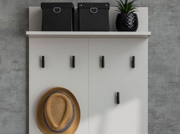 Appendiabiti Cashmere Nero set Fissaggio a Muro Incluso 6 Ganci 115h cm, Installazione a Muro - Gonars