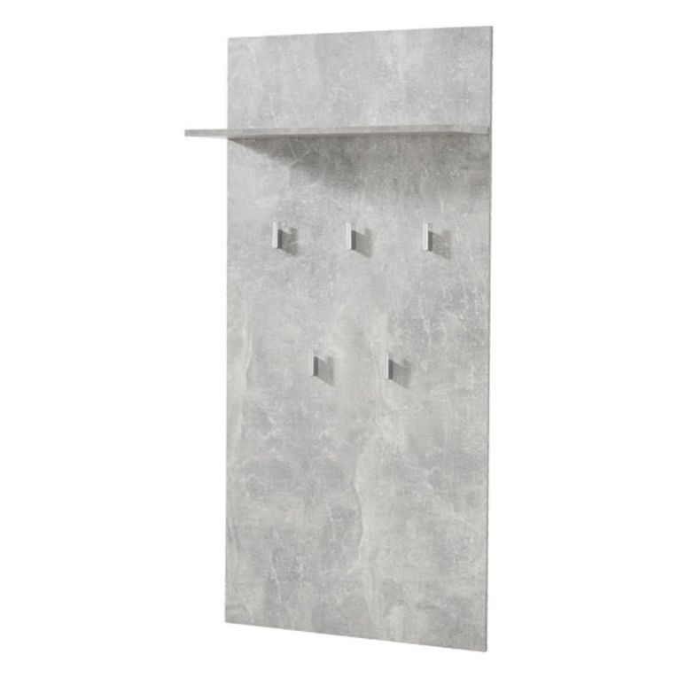 Appendiabiti Grigio Cemento set Fissaggio a Muro Incluso 5 Ganci 137h cm, Installazione a Muro - Traves