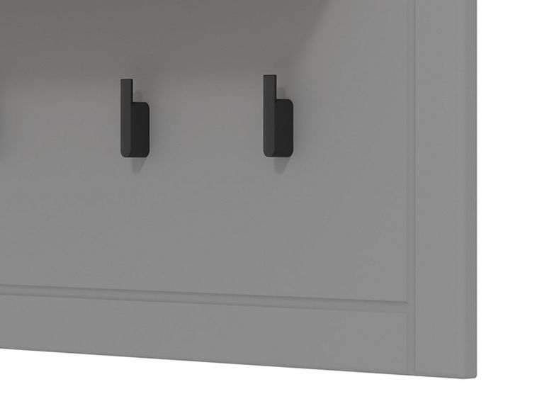 Appendiabiti Grigio Scuro Marrone Rovere set Fissaggio a Muro Incluso 4 Ganci 57h cm, Installazione a Muro - Mediglia