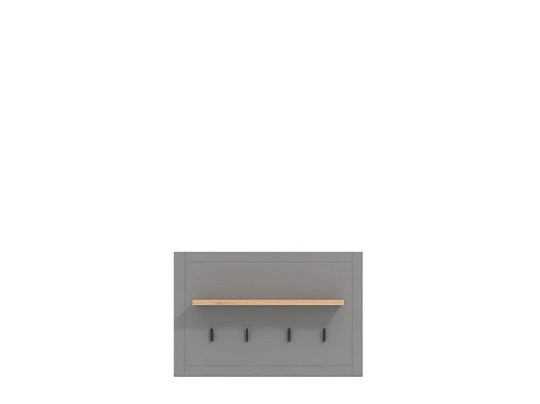 Appendiabiti Grigio Scuro Marrone Rovere set Fissaggio a Muro Incluso 4 Ganci 57h cm, Installazione a Muro - Mediglia