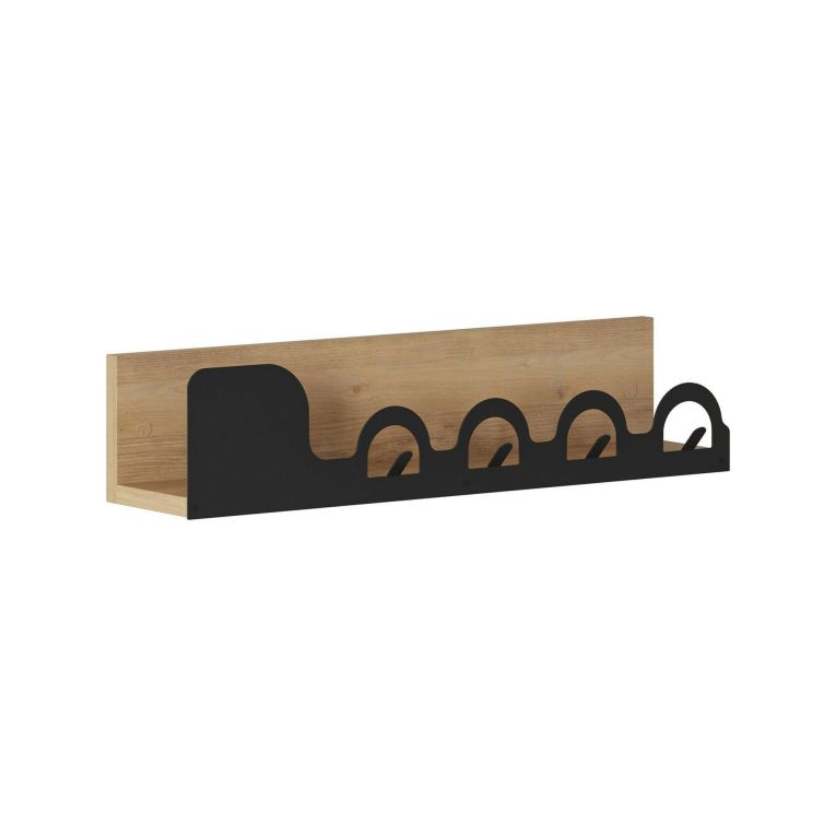 Appendiabiti Jarnsaxa, Attaccapanni, Portabiti multiuso, Appendiabiti da parete, 63x14 h14 cm, Quercia