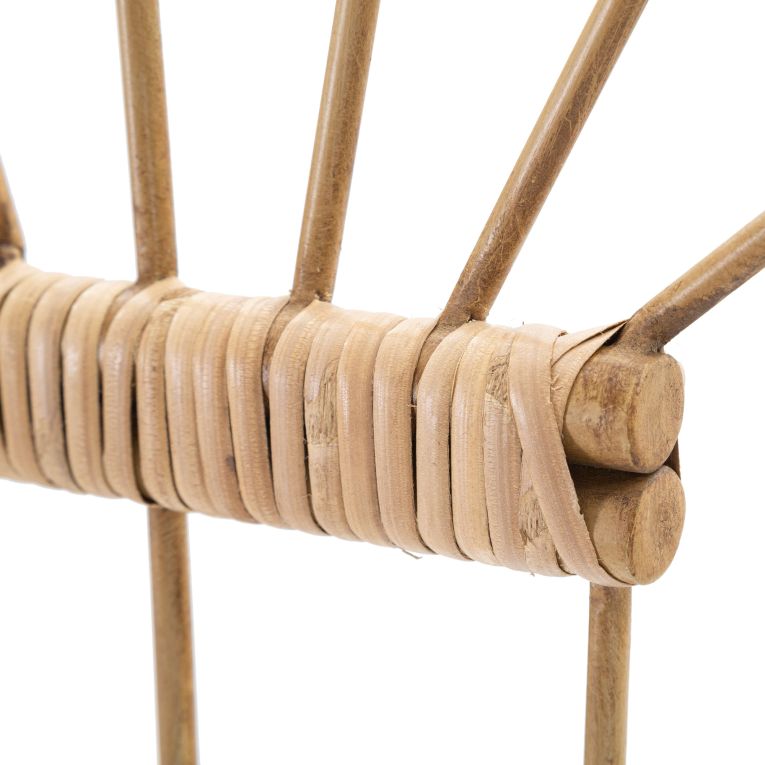 Appendiabiti Marrone Finitura in Rattan Color Bamboo Naturale 3 Ganci 33h cm, Installazione Sospeso - Danatala