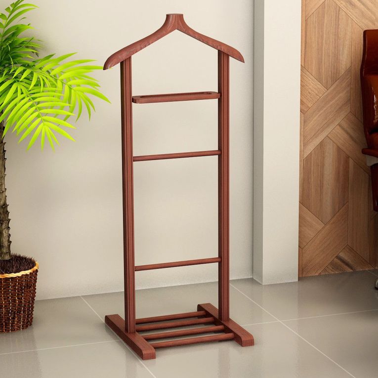 Appendiabiti Marrone Noce Installazione a Terra Sfumatura Colore Struttura Noce 120h cm, - Oulux
