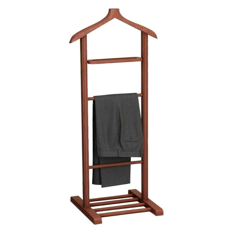 Appendiabiti Marrone Noce Installazione a Terra Sfumatura Colore Struttura Noce 120h cm, - Oulux