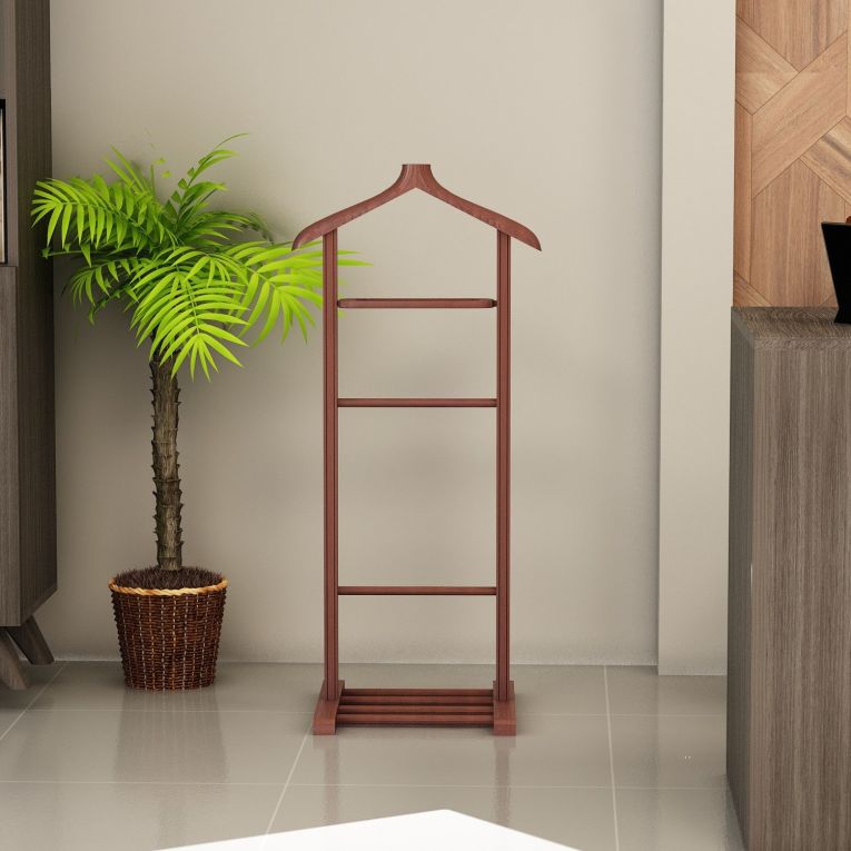 Appendiabiti Marrone Noce Installazione a Terra Sfumatura Colore Struttura Noce 120h cm, - Oulux