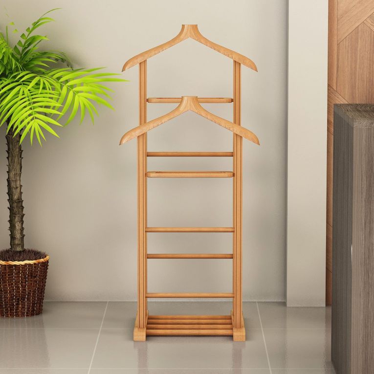 Appendiabiti Marrone Rovere Installazione a Terra Sfumatura Colore Struttura Rovere 120h cm, - Vesime
