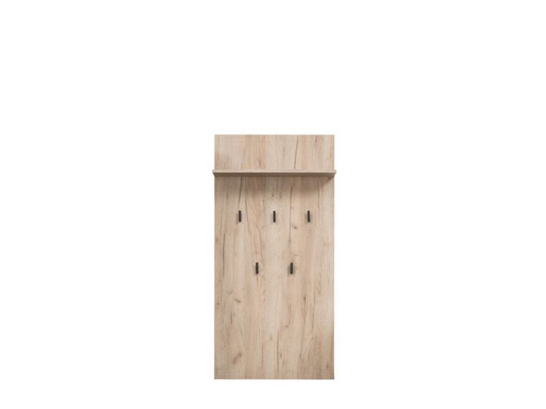 Appendiabiti Marrone Rovere Nero set Fissaggio a Muro Incluso 5 Ganci 137h cm, Installazione a Muro - Rovella
