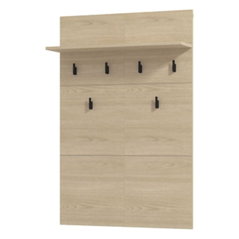 Appendiabiti Marrone Rovere Nero set Fissaggio a Muro Incluso 6 Ganci 115h cm, Installazione a Muro - Navelli