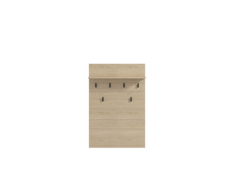 Appendiabiti Marrone Rovere Nero set Fissaggio a Muro Incluso 6 Ganci 115h cm, Installazione a Muro - Navelli