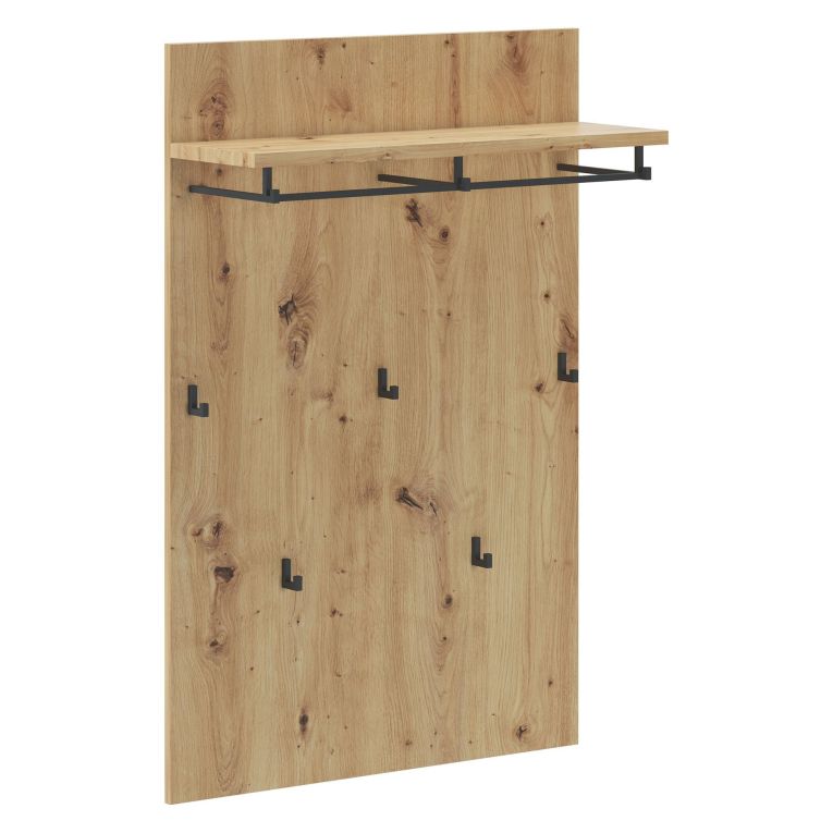 Appendiabiti Marrone Rovere Nodi 5 Ganci Installazione Sospesa, Materiale Struttura in Metallo - Chianni