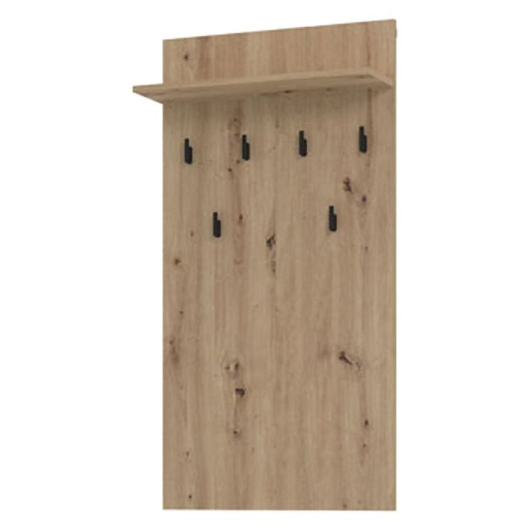 Appendiabiti Marrone Rovere Nodi Nero set Fissaggio a Muro Incluso 6 Ganci 115h cm, Installazione a Muro - Gonars