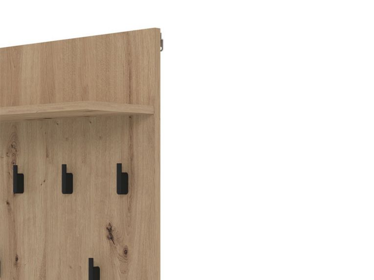 Appendiabiti Marrone Rovere Nodi Nero set Fissaggio a Muro Incluso 6 Ganci 115h cm, Installazione a Muro - Gonars