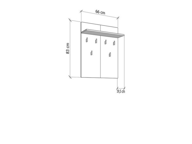Appendiabiti Marrone Rovere Nodi Nero set Fissaggio a Muro Incluso 6 Ganci 83h cm, Installazione a Muro - Ortelle