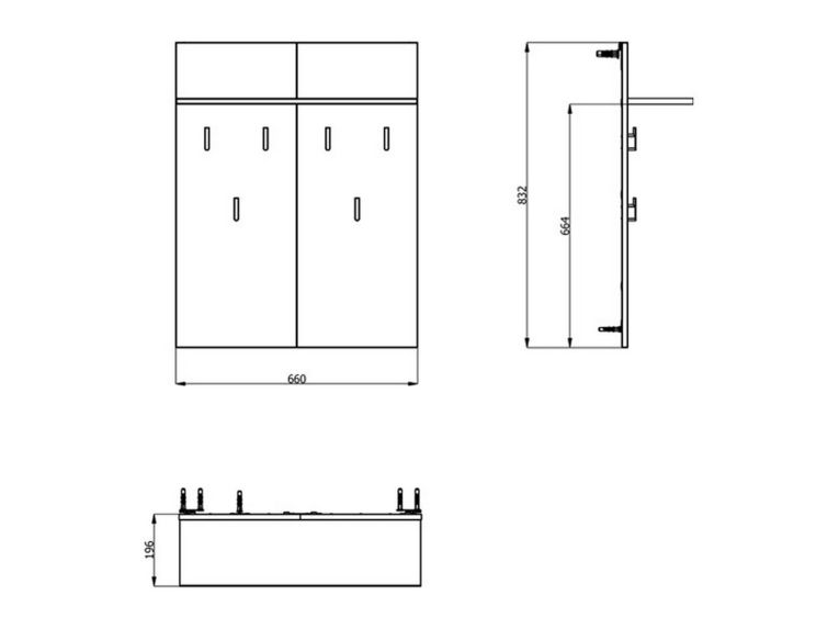 Appendiabiti Marrone Rovere Nodi Nero set Fissaggio a Muro Incluso 6 Ganci 83h cm, Installazione a Muro - Ortelle