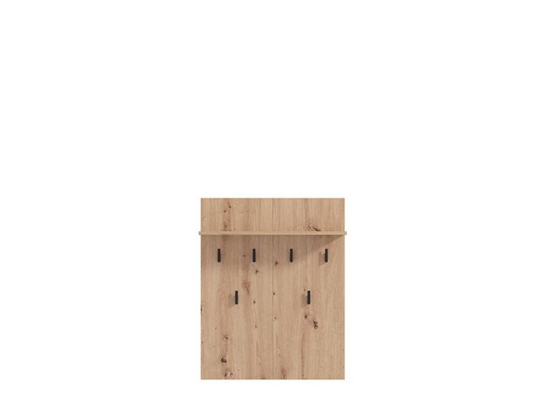 Appendiabiti Marrone Rovere Nodi Nero set Fissaggio a Muro Incluso 6 Ganci 83h cm, Installazione a Muro - Ortelle