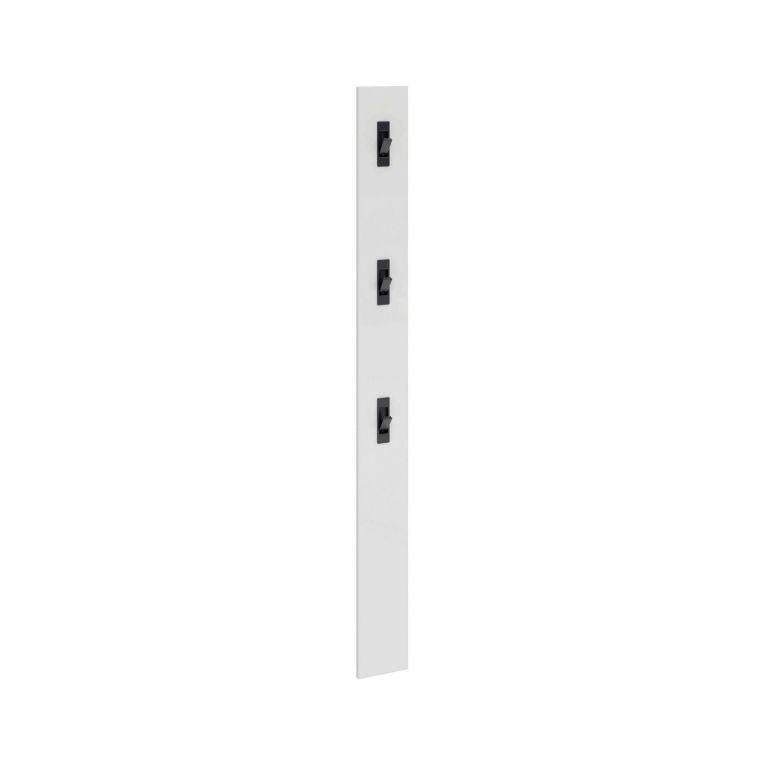 Appendiabiti Mogale, Attaccapanni, Portabiti multiuso, Appendiabiti da parete, Made in Italy, 15x2h170 cm, Bianco lucido e Antracite
